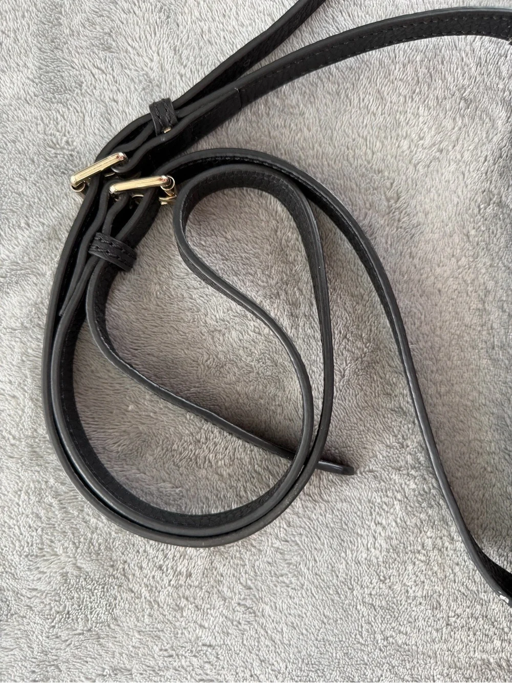 Dooney & Bourke Black Pebbled Leather Mini Crossbody with Gold Plaque